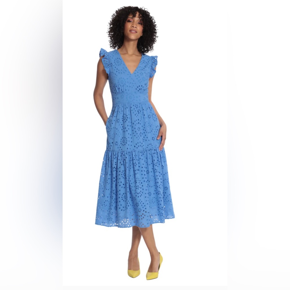 Maggy London Eyelet Midi Dress